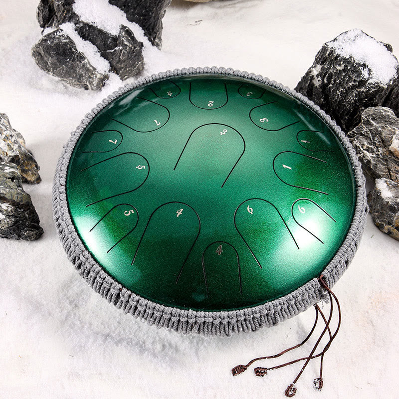 Buddhist Blessing Steel Tongue Drum Sound Healing Mindfulness Meditation Drum Kit 15 Note 14 Inch Percussion Instrument