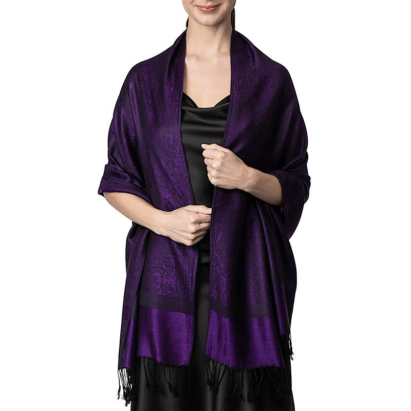 Buddhist Blessing Tibetan Cashew Jacquard Tassels Shawl Spring Fall Winter Warm Cozy Scarf Wrap