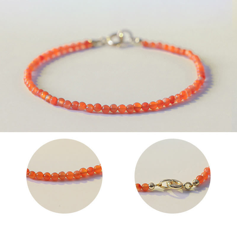 Buddhist Blessing Natural Cherry Persimmon Red Agate Ultra-thin Beads Confidence Bracelet