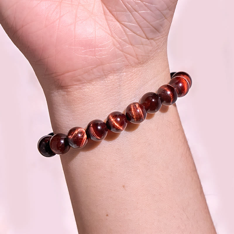 Buddhist Blessing Natural Tiger Eye Healing Bead Bracelet