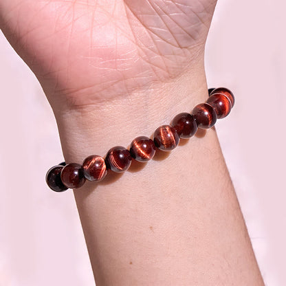 Buddhist Blessing Natural Tiger Eye Healing Bead Bracelet