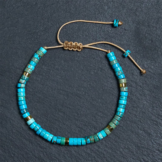 Buddhist Blessing Emperor Stone Happiness Spacer Bead Bracelet