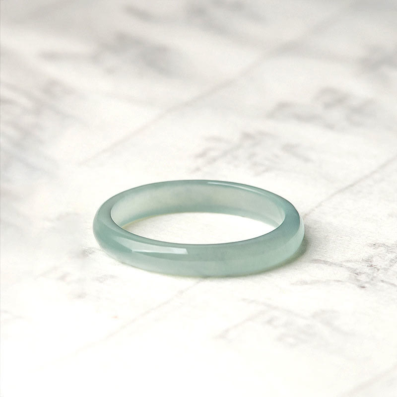 Buddhist Blessing Natural Jade Prosperity Luck Ring