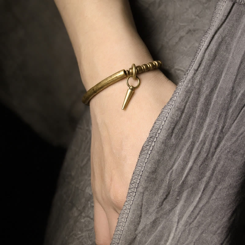 Buddhist Blessing Copper Brass Balance Wealth Simple Bracelet