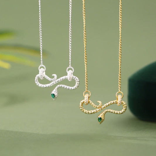 Buddhist Blessing 999 Sterling Silver Year of the Snake Coiling Snake Infinite Symbol Blessing Necklace Pendant