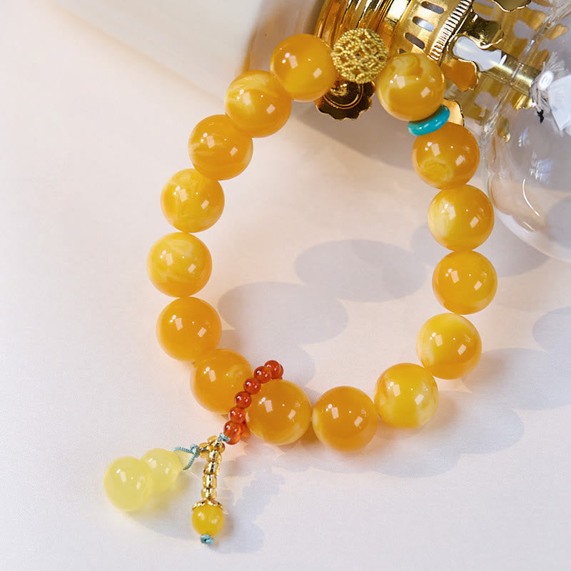 Buddhist Blessing Amber Gourd Multilayer Confidence Bracelet