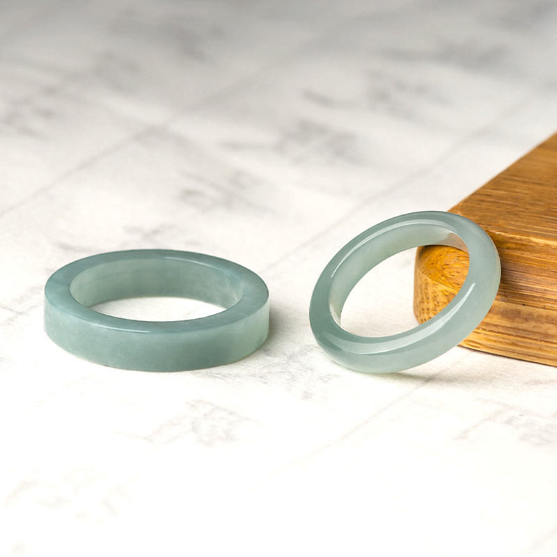 Buddhist Blessing Natural Jade Prosperity Luck Ring