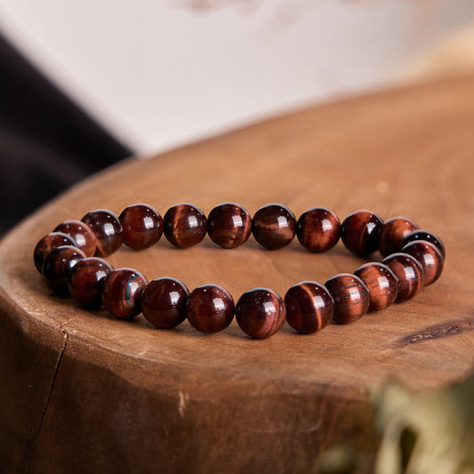 Buddhist Blessing Natural Tiger Eye Healing Bead Bracelet