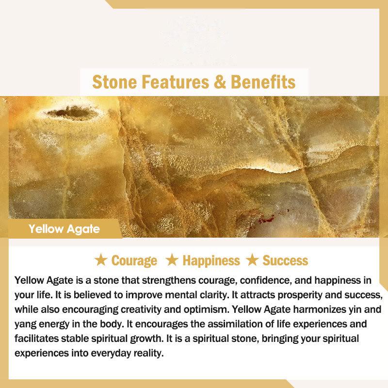 Buddhist Blessing Five Elements Various Agate Crystal Rutilated Quartz Tiger Eye Yellow Agate Citrine Luck Bracelet