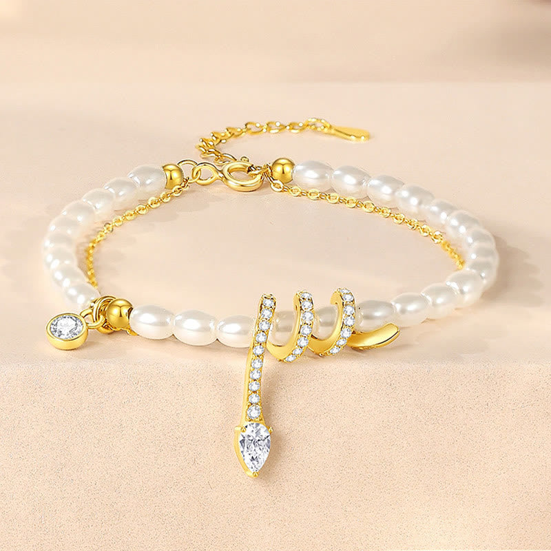 Buddhist Blessing 925 Sterling Silver Year Of The Snake Pearl Bracelet Necklace Pendant