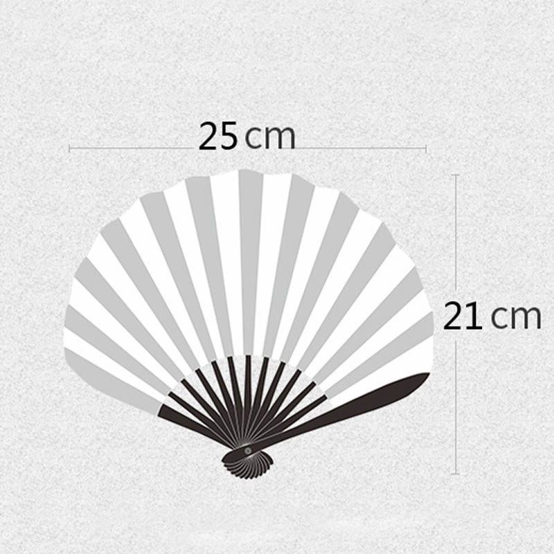 Buddhist Blessing Retro Large Flower Embroidery Shell Shape Tassels Handheld Bamboo Folding Fan