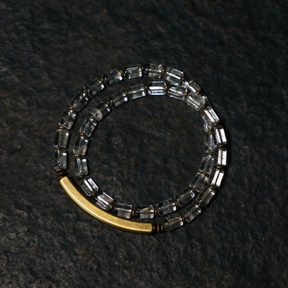 Buddhist Blessing Square White Crystal Copper Luck Bracelet