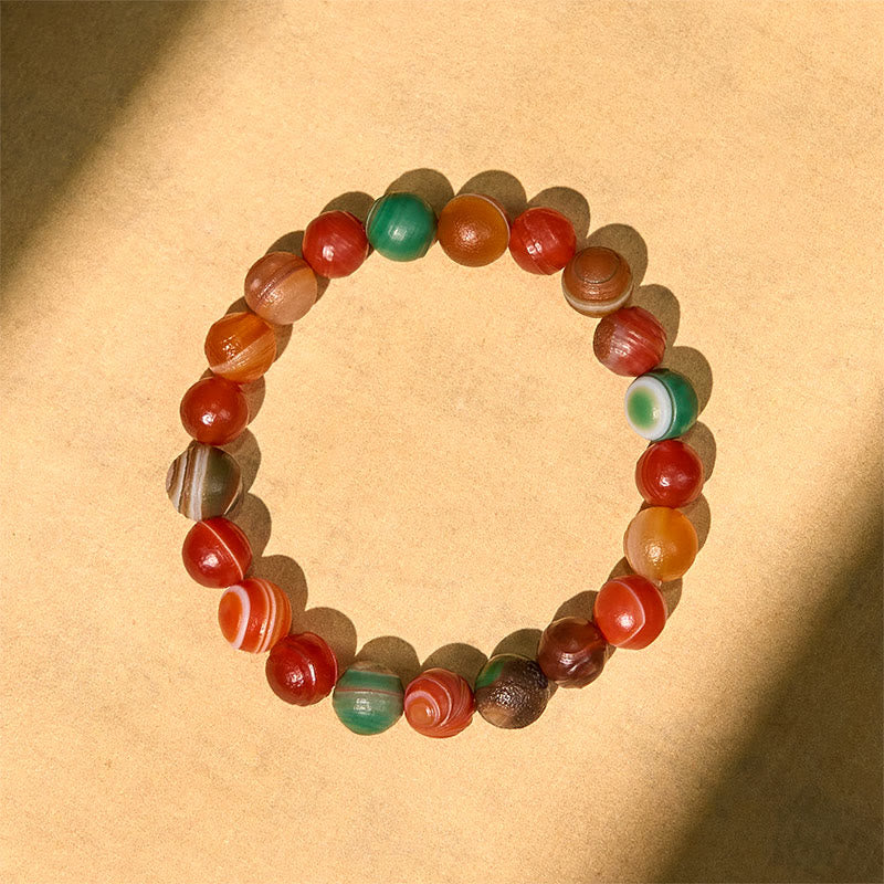Buddhist Blessing Natural Alashan Agate Confidence Bracelet