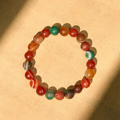 Buddhist Blessing Natural Alashan Agate Confidence Bracelet