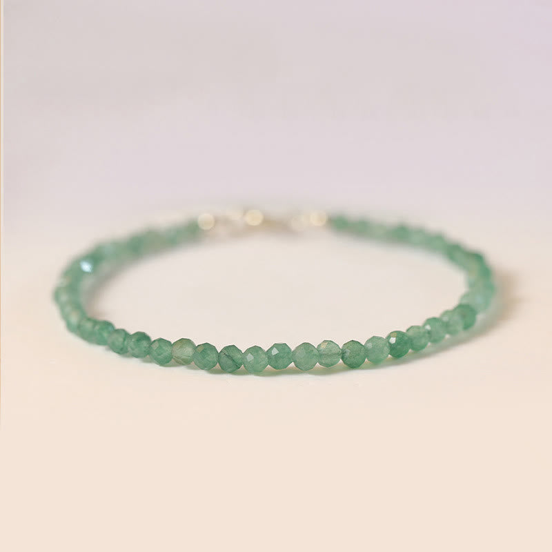 Buddhist Blessing 3mm Small Green Aventurine Ultra-Thin Beads Luck Bracelet
