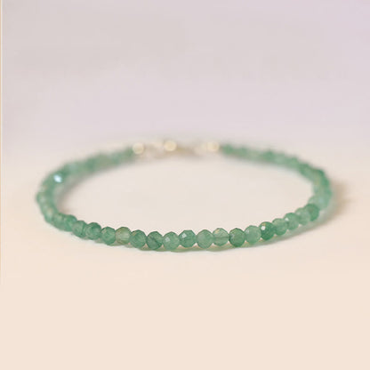 Buddhist Blessing 3mm Small Green Aventurine Ultra-Thin Beads Luck Bracelet