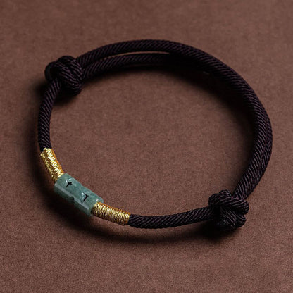 Buddhist Blessing Luck Jade String Rope Bracelet