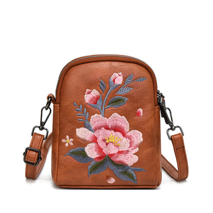 Buddhist Blessing Lotus Su Embroidery Journey Shopping Purse Shoulder Bag Crossbody Bag