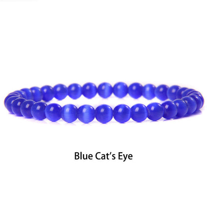 Buddhist Blessing 6mm Various Stone Crystal Black Glitter Stone Red Tiger Eye Beads Protection Bracelet