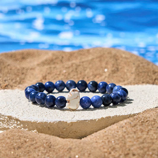 Buddhist Blessing Natural Various Stones Elephant Spiritual Strength Bracelet