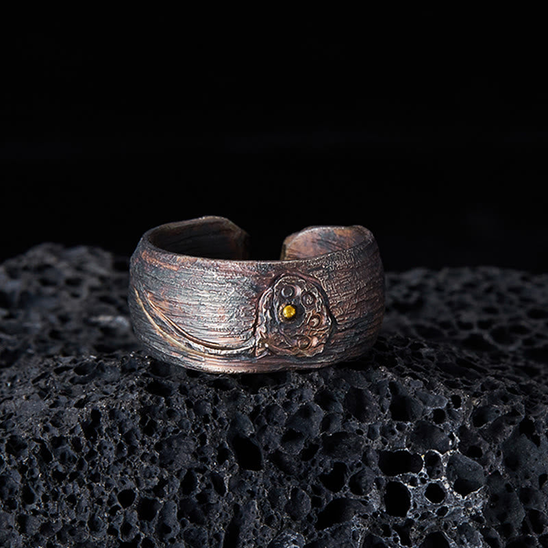 Buddhist Blessing 999 Sterling Silver Lotus Balance Ring