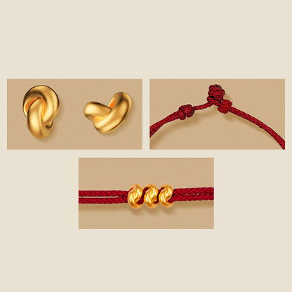 Buddhist Blessing 999 Gold Wish Knot Design Handmade Luck Braided Rope Bracelet