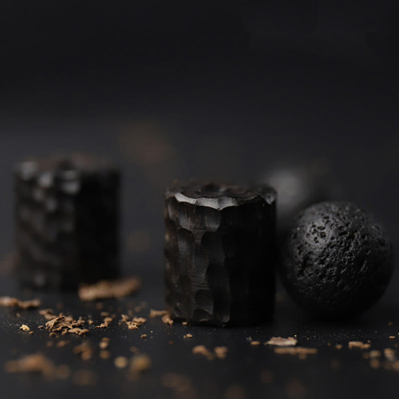 Buddhist Blessing Lava Rock Ebony Wood Tiger Eye Healing Bracelet