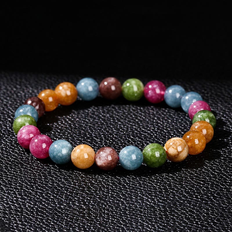 Buddhist Blessing Multicolor Tourmaline Positive Bracelet