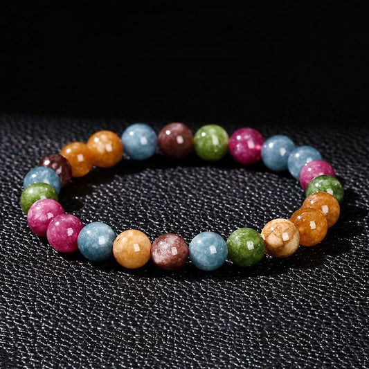 Buddhist Blessing Multicolor Tourmaline Positive Bracelet