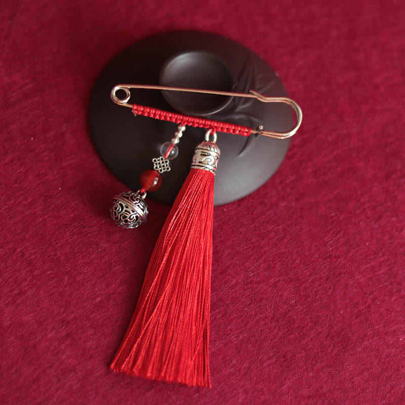 Buddhist Blessing Retro Bell Tassels Brooch