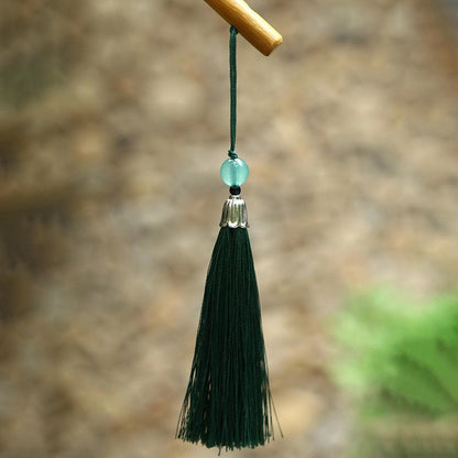 Buddhist Blessing Chinese Style Handmade Bamboo Woven Oval Round Banana Conical Shape Long Handle Fan