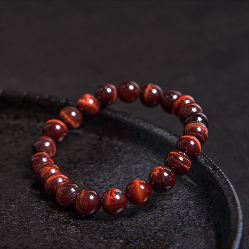 Buddhist Blessing Natural Tiger Eye Healing Bead Bracelet