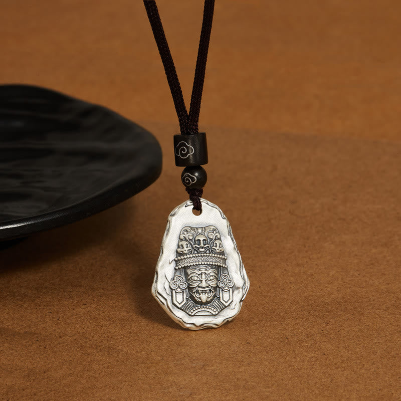 Buddhist Blessing 999 Sterling Silver Ksitigarbha Buddha Zakiram Goddess Necklace Pendant