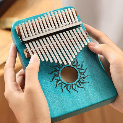 Buddhist Blessing Kalimba 17/21 Keys Thumb Piano Sun Pattern Maple Wood Beginners Portable Finger Piano