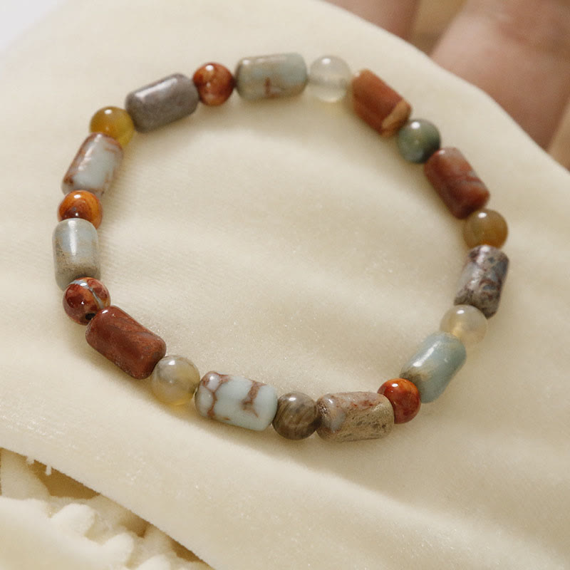 Buddhist Blessing Shoushan Stone Red Agate Prosperity Bracelet