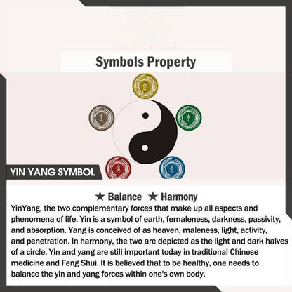 Buddhist Blessing Bagua Yin Yang Chinese Characters Titanium Steel Balance Rotatable Ring