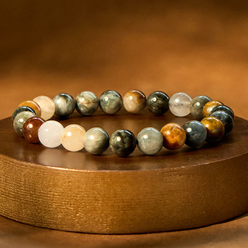 Buddhist Blessing Natural Eagle's Eye Stone Confidence Positive Bracelet