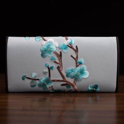 Buddhist Blessing Plum Bossom Su Embroidery Journey Shopping Long Purse Handbag