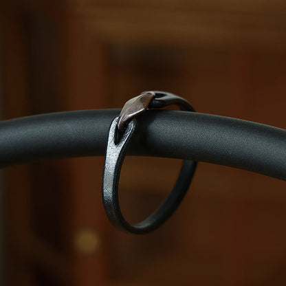 Buddhist Blessing 925 Sterling Silver Leather Multi-turn Protection Bracelet