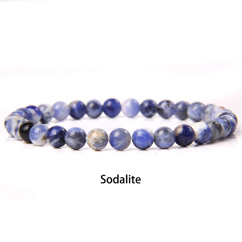 Buddhist Blessing 6mm Various Stone Crystal Black Glitter Stone Red Tiger Eye Beads Protection Bracelet