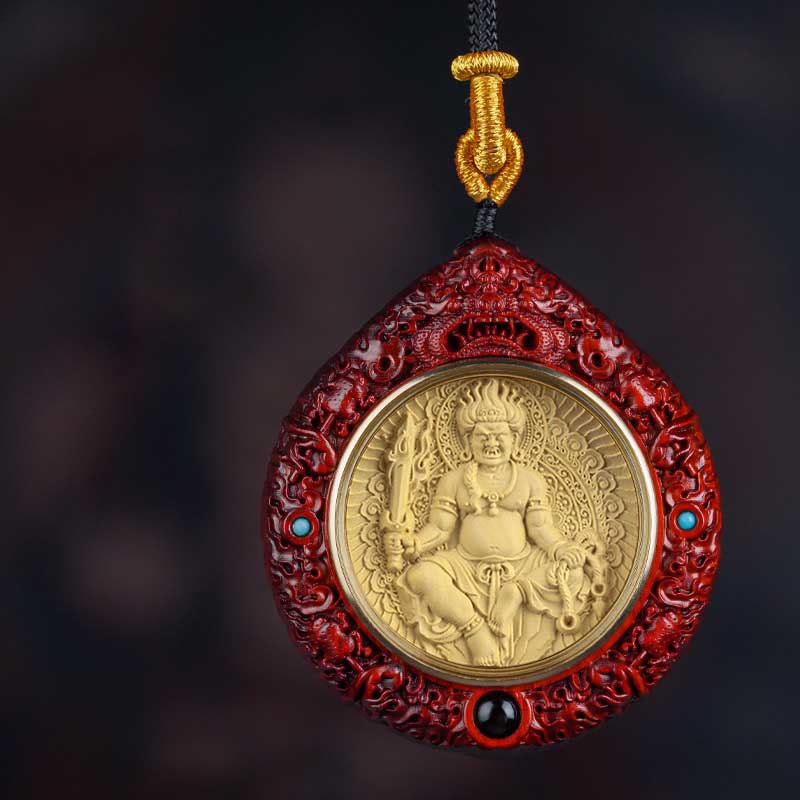 Buddhist Blessing Chinese Zodiac Natal Buddha Small Leaf Red Sandalwood Ebony Longevity Necklace Pendant