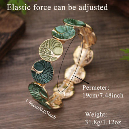 Buddhist Blessing The Tree Of Life Creation Enamel Alloy Bracelet