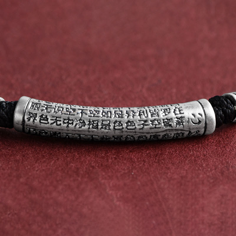 Buddhist Blessing 999 Sterling Silver Six True Word Heart Sutra String Necklace Pendant