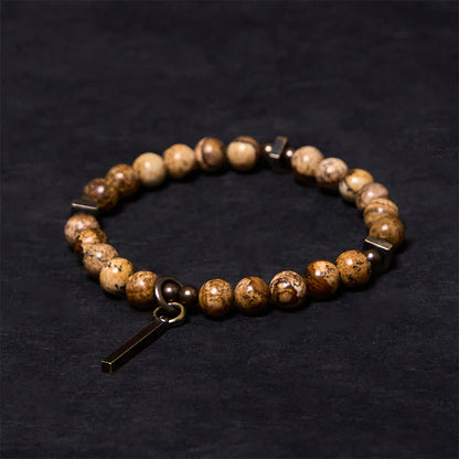 Buddhist Blessing Distressed Design Copper Luck Bracelet