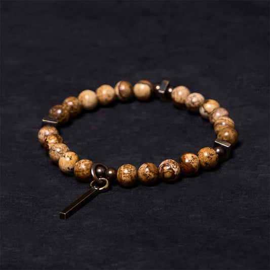 Buddhist Blessing Distressed Design Copper Luck Bracelet