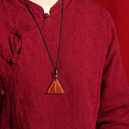 Buddhist Blessing Cinnabar Amitabha Calm Necklace Pendant