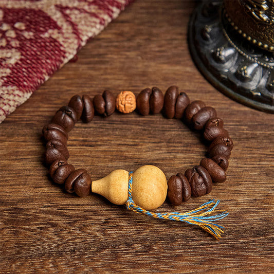 Buddhist Blessing Natural Gourd Coffee Beans Bracelet