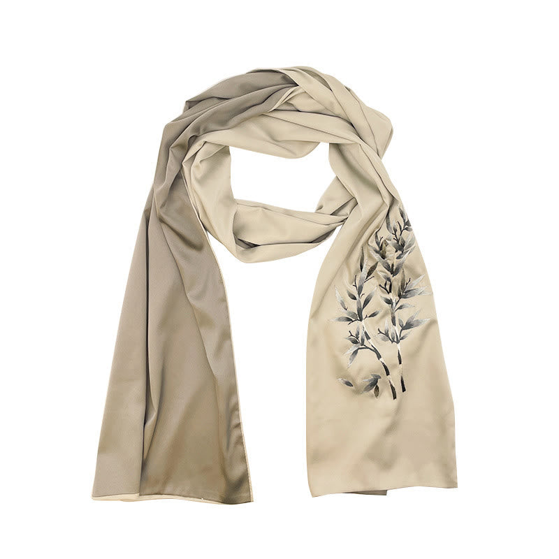 Buddhist Blessing Polyester Shawl Yulan Butterfly Bamboo Magpie Suzhou Embroidery Winter Cozy Travel Scarf Wrap