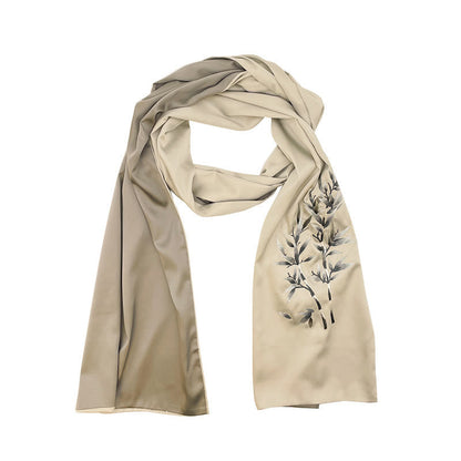 Buddhist Blessing Polyester Shawl Yulan Butterfly Bamboo Magpie Suzhou Embroidery Winter Cozy Travel Scarf Wrap
