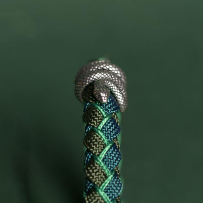 Buddhist Blessing Year of the Snake 999 Sterling Silver String Protection Braided Bracelet